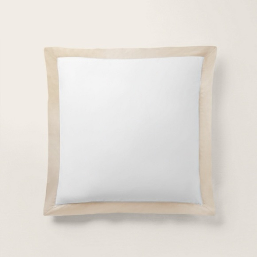 NEW Set Of 2 RALPH LAUREN White Coastal Sand Organic Sateen EURO Shams 26 X 26